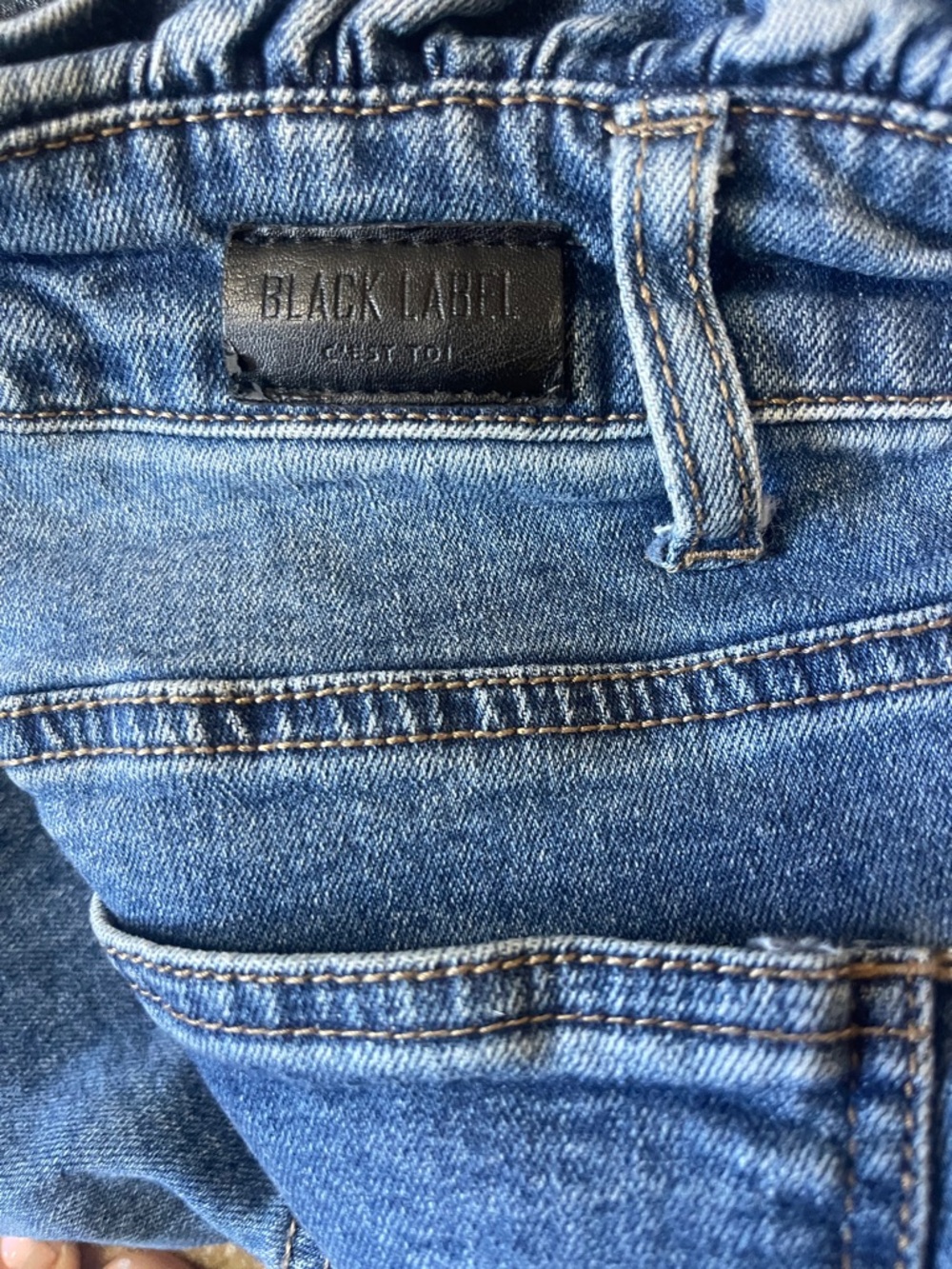BLACK LABEL C’est Toi jeans sz 9 button zip tie front ruffle waist band - Picture 5 of 5